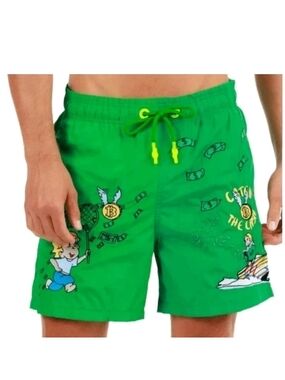 BAIN DE MER CATCH THE DOLLAR Men's SWIMWEAR LUXURY Swim Trunks NWT